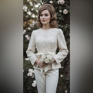 Vintage Ribbon Lace Soutache Victorian‎ Jacket Women’s Size 6